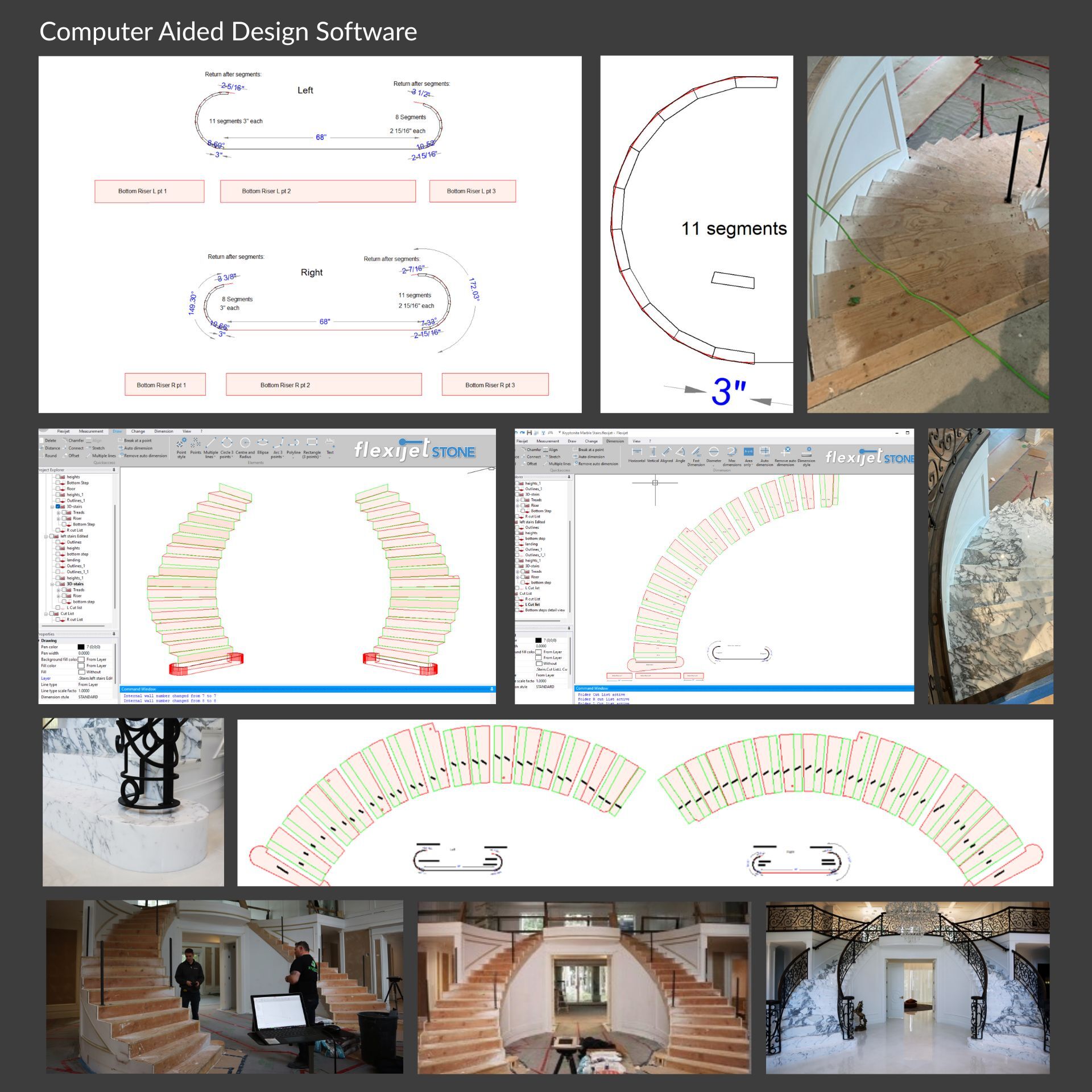 Flexijet CAD Read Measurement Outputs; measure the marble double staircase geometry on site.  Flexijet CAD Read Measurement Outputs; measure the marble double staircase geometry on site.