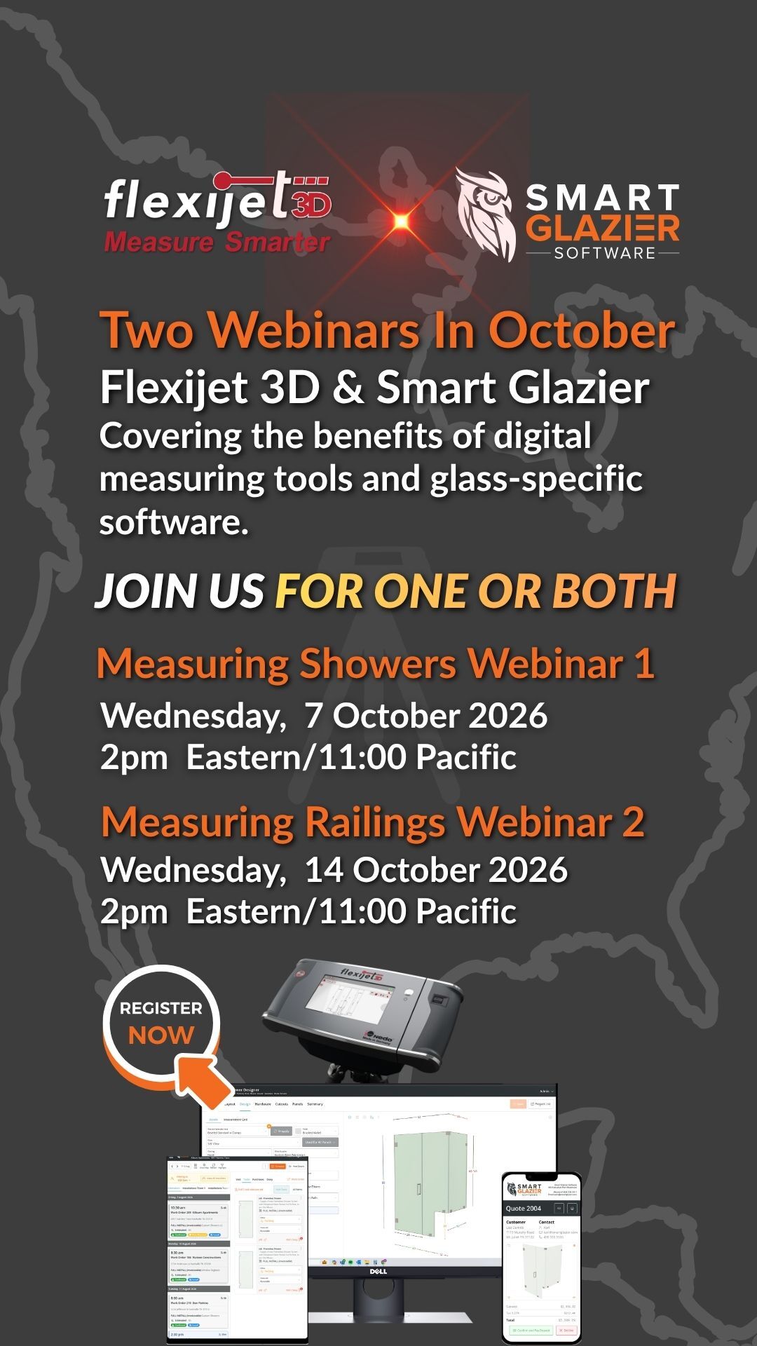 Measure Smarter with Flexijet 3D & Smart Glazier Shower Glass Webinar (1080 x 1920 px)